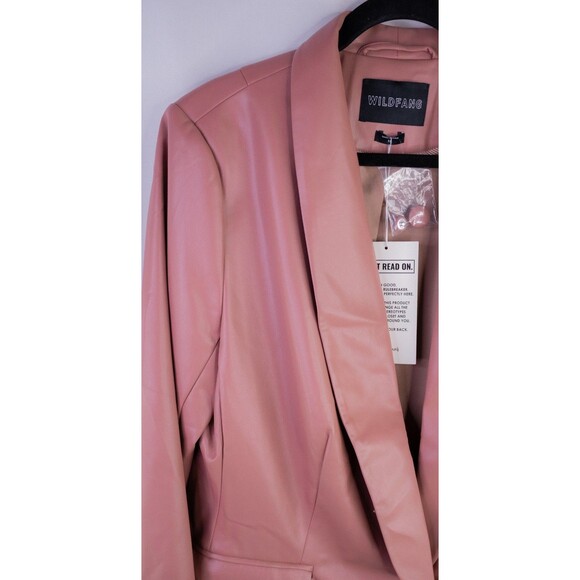 Wildfang Dusky Rose Leather Blazer Jacket - Picture 5 of 16